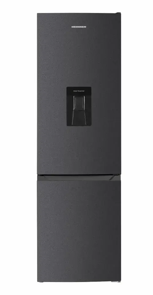Combina frigorifica HEINNER HC-HM260DGWDE++, 260 L, Clasa E, Lumina LED, Dozator de apa, H 180 cm (Gri)