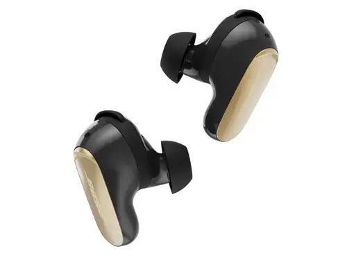 Casti True Wireless In-Ear Bose QuietComfort Ultra Earbuds (2nd Gen), Bluetooth, ANC, Multipoint, Immersive Audio, IPX4, Carcasa cu incarcare Wireless (Negru/Auriu)