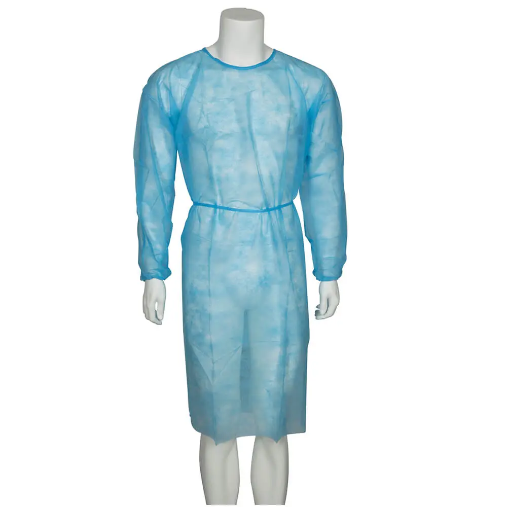 Halat de protectie, cu elastic, ABENA Classic, L, albastru, PP, nesteril - 5 bucati