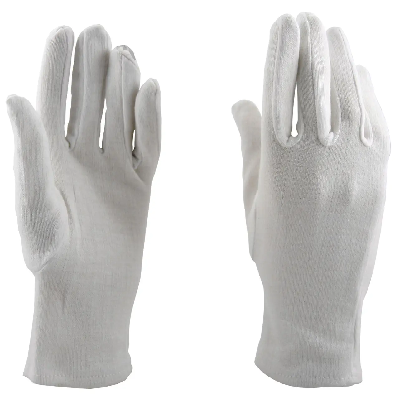 Manusi PRIMA tricotate interlock din bumbac, albe