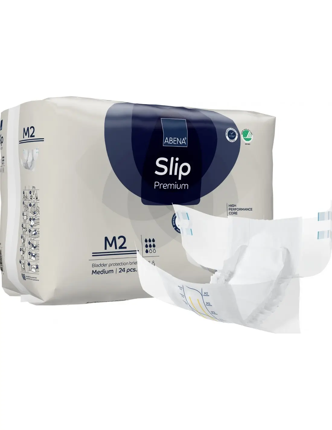 Abena Slip - Scutece incontinenta adulti premium - M2 - 2600 ml - 24 buc