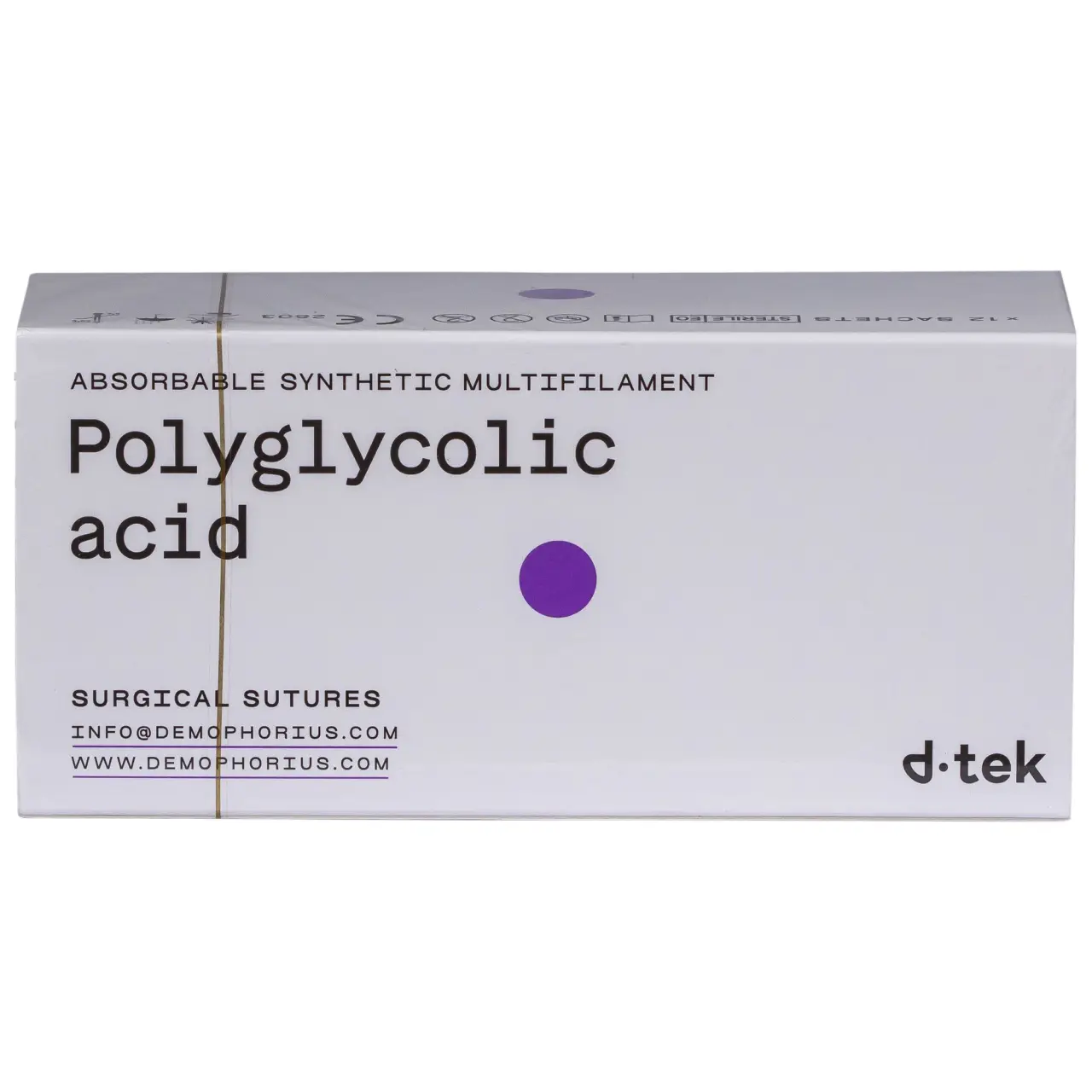 Sutura Acid Polyglycolic res 75cm 1/2 40mm USP 0 RC 12b