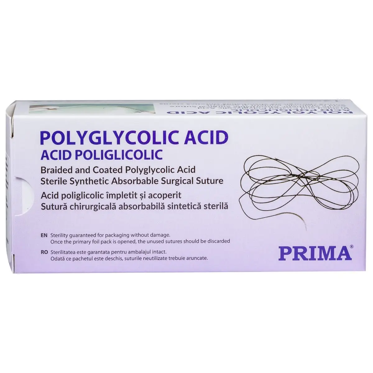 Sutura acid poliglicolic 75cm, resorbabila, ac cu varf taietor 1/2, 30mm, USP 0, 12 bucati/ cutie