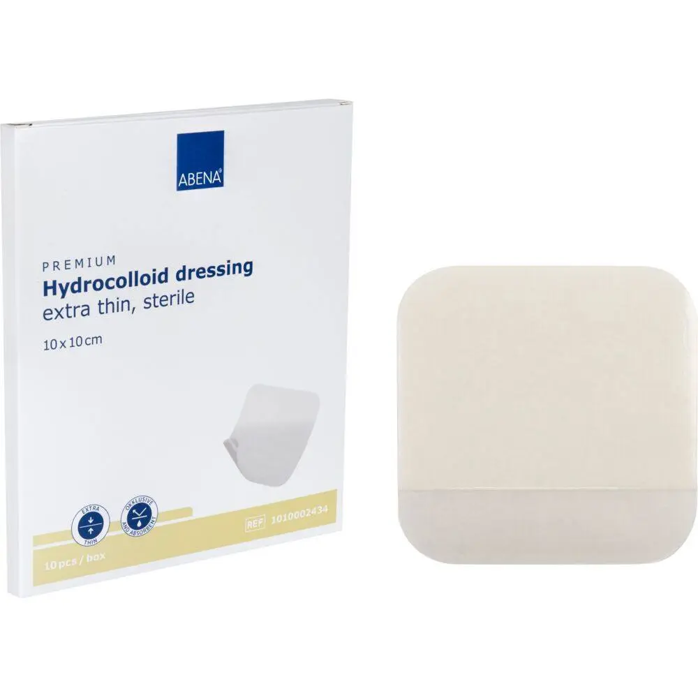 Pansament hidrocoloidal steril ABENA, 10x10 cm, foarte subtire, fara latex, de unica folosinta - 10 bucati/pachet