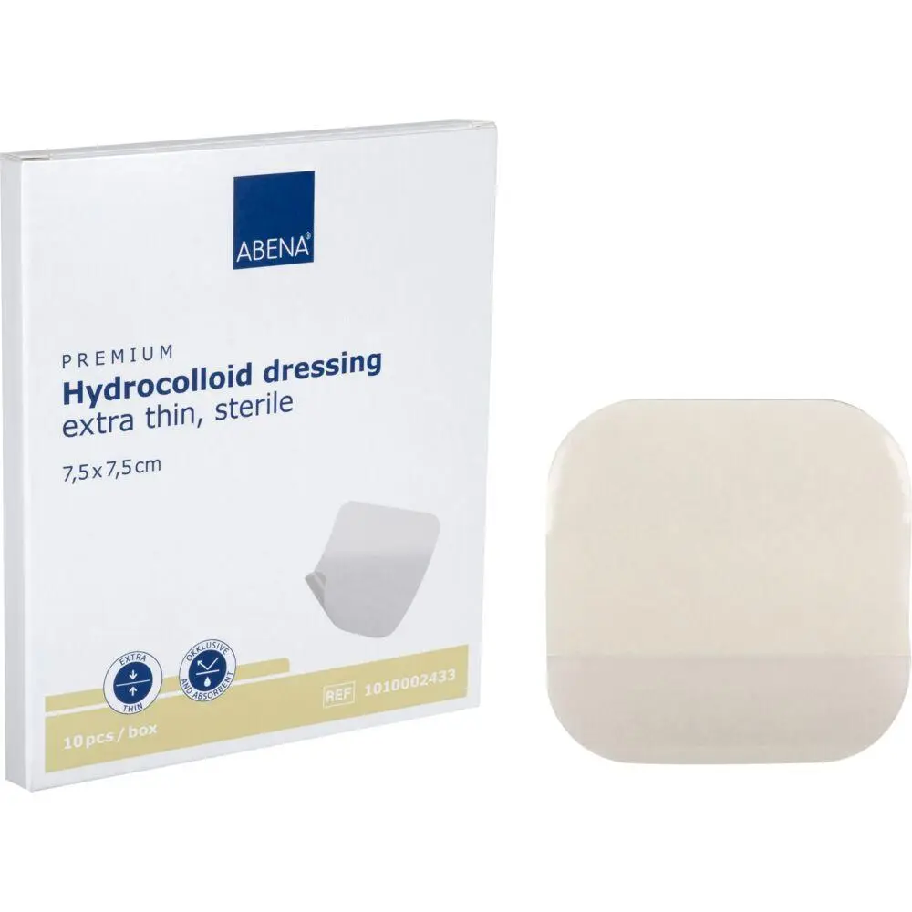 Pansament hidrocoloidal steril ABENA, 7,5x7,5cm, foarte subtire, fara latex, de unica folosinta - 10 bucati/pachet