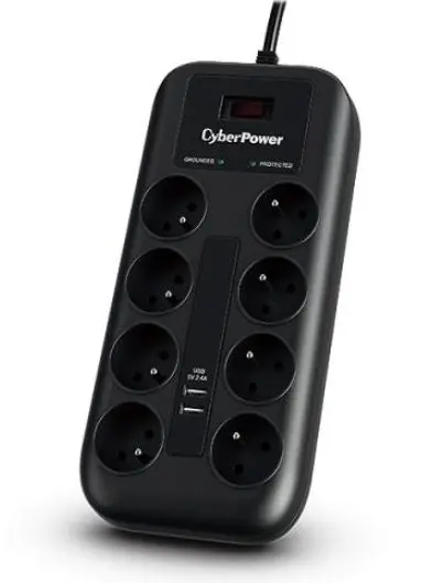 Prelungitor Cyer Power P0820SUF0-DE, 8 prize, 1.8 m (Negru)
