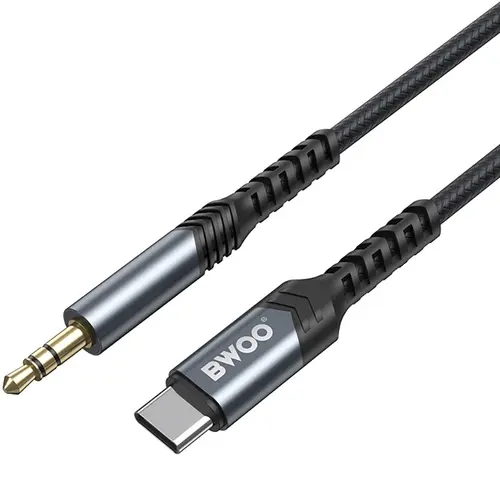 Cablu Audio BWOO BO-AUX066, USB-C - jack 3.5mm , 1.2m, Negru