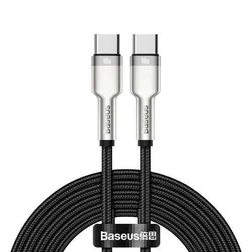 Cablu de date Baseus 6953156202368, USB-C - USB-C, 2 m, Negru
