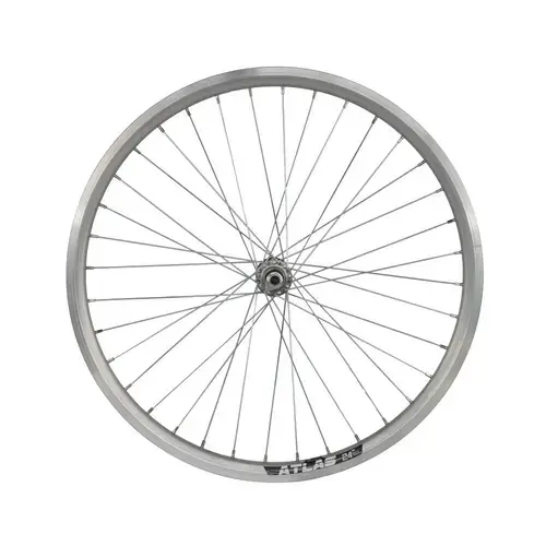 Roata Fata 24inch Cerurim, Janta Dubla Atlas, 507X18, V-Brake, 36H, Argintie