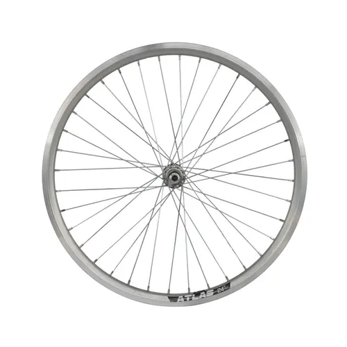 Roata Fata 24inch Cerurim, Janta Dubla Atlas, 507X18, V-Brake, 36H, Argintie