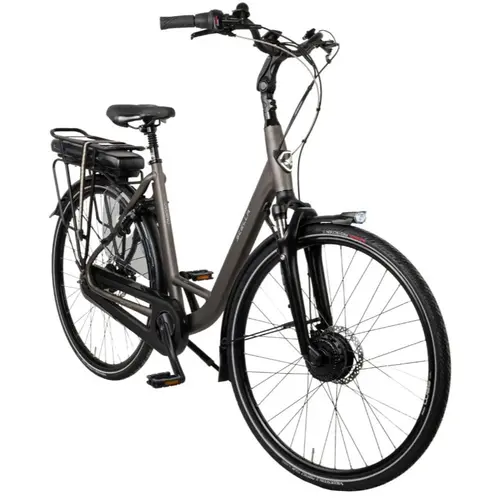 Bicicleta Electrica Stella Livorno Dama FDST RTE 2.1, roti 28 Inch, cadru L, motor250 W, viteza maxima 25 km/h, Gri