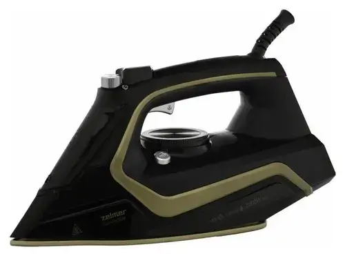 Fier de calcat Zelmer ZIR2620 GoldenGlide, 2600 W, Talpa Ceramica GoldenGlide, Sistem triplu anticalcar, Rezervor 0.28 l (Negru)
