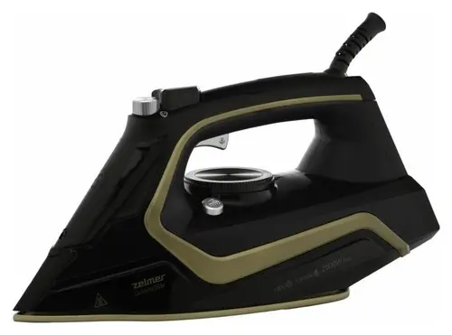 Fier de calcat Zelmer ZIR2620 GoldenGlide, 2600 W, Talpa Ceramica GoldenGlide, Sistem triplu anticalcar, Rezervor 0.28 l (Negru)