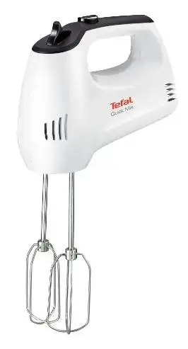 Mixer de mana Tefal Quick Mix HT310138, 300W, 5 viteze (Alb)