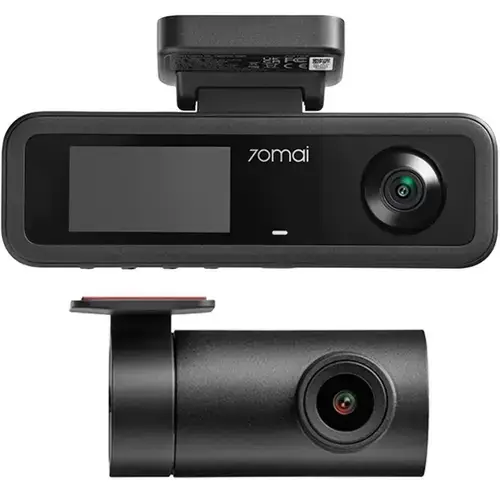Camera video auto 70mai T400-1 3 canale + Camera spate RC21, 2K + 1080P, Ecran 1.9inch, Wi-Fi, Control vocal, Control aplicatie (Negru)