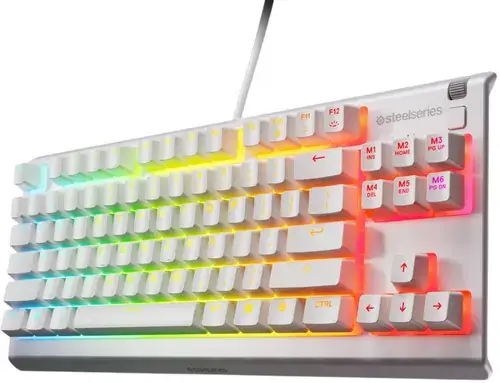 Tastatura Gaming Mecanica SteelSeries Apex 3 TKL, USB, iluminare RGB, Layout US (Alb)