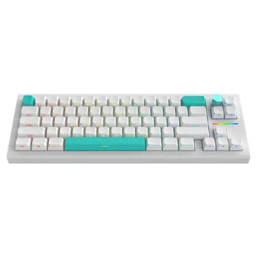 Tastatura Gaming Wireless Nubi NK68 PRO Alb, layout ANSI US, Bluetooth, USB-C, iluminare RGB, Alb