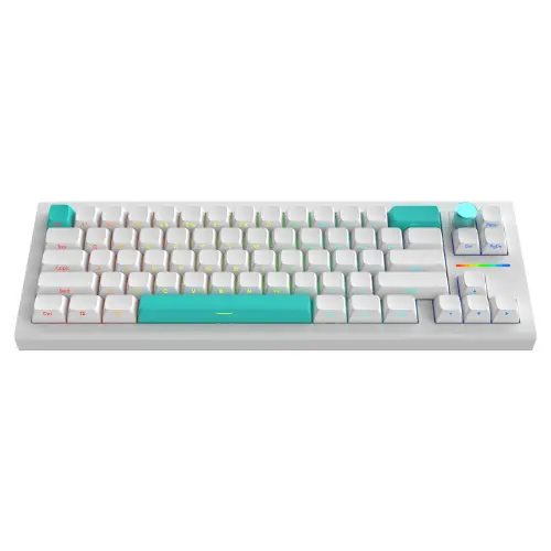 Tastatura Gaming Wireless Nubi NK68 PRO Alb, layout ANSI US, Bluetooth, USB-C, iluminare RGB, Alb