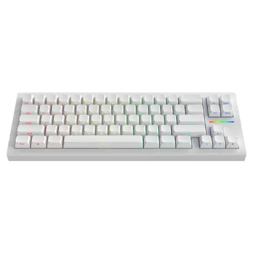 Tastatura Gaming Mecanica Nubi NK68 HE RGB g3ms Magnetite Ice Switch, layout US, USB-C, iluminare RGB, Alb