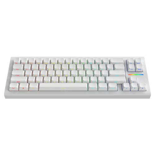 Tastatura Gaming Mecanica Nubi NK68 HE RGB g3ms Magnetite Ice Switch, layout US, USB-C, iluminare RGB, Alb