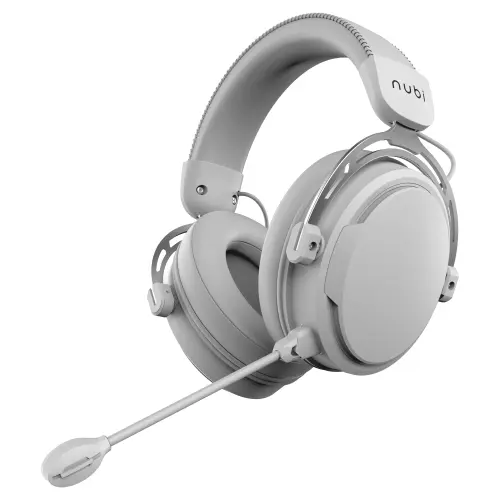 Casti Gaming Wireless Nubi NH1 Pro, Wired, Wireless 2.4 GHz, Bluetooth, Microfon,  Alb