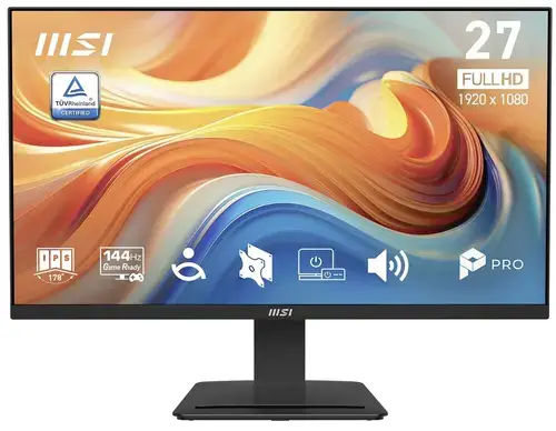 Monitor IPS LED MSI 27inch Pro MP273 E14A, Full HD (1920 x 1080), VGA, HDMI, DisplayPort, Boxe, 144 Hz, 1 ms (Negru)