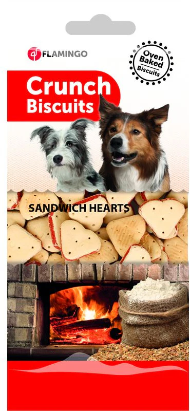 FLAMINGO Biscuiţi pentru câini Crunch Sandwich Inimă 500g
