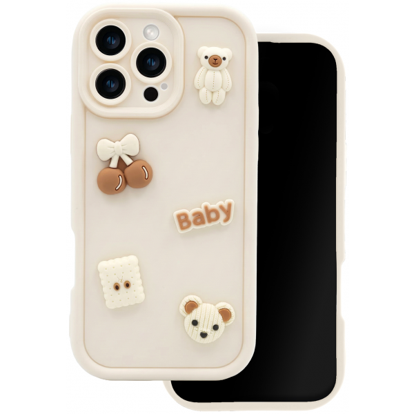 Husa pentru Samsung Galaxy A26 A266, OEM, Ultra Trendy 3D Bear, Bej