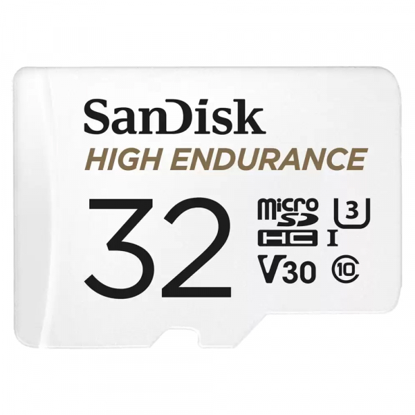 Card Memorie microSDHC SanDisk High Endurance, 32Gb, Clasa 10 / UHS-1 U3, Cu Adaptor SDSQQNR-032G-GN6IA