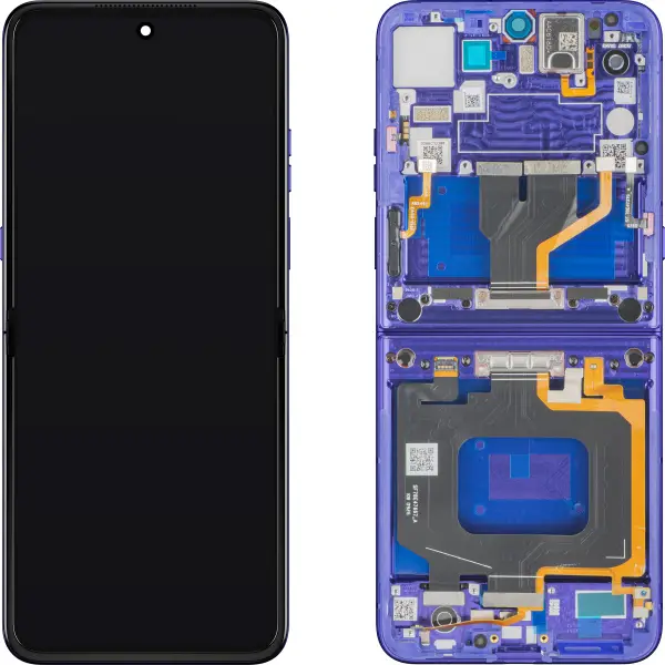 Display cu Touchscreen Motorola Razr Ultra 2026 / Razr 70 Ultra, cu Rama, Sub Inner, Albastru (Pantone Orient Blue) Service Pack 5D68C32859