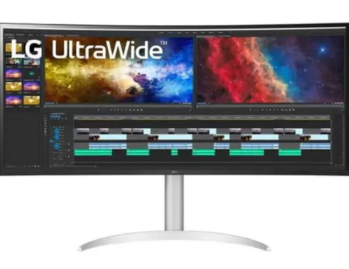 Monitor IPS LED LG 37.5inch 38BQ85C-W, UWQHD (3840 x 1600), HDMI, DisplayPort, Ecran curbat, Boxe (Alb)