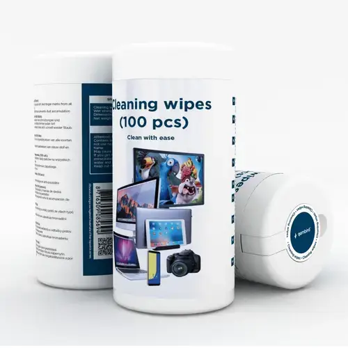Set 100 bucati servetele umede, Gembird, pentru curatarea ecranelor LCD / TFT