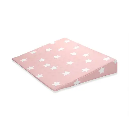Perna inclinata antisufocare Lorelli Air Comfort Stars Pale Blush, 60 x 45 x 9 cm, husa detasabila si lavabila
