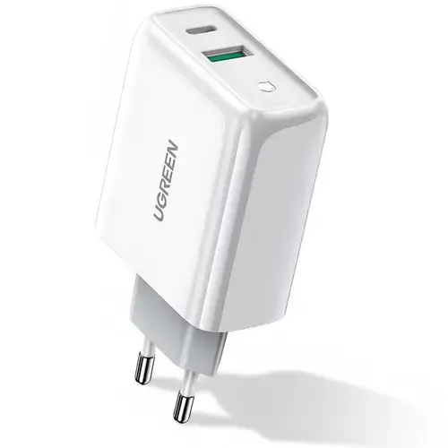 Incarcator Retea UGREEN CD170, 36W, 3A, 1 x USB-A, 1 x USB-C, Alb