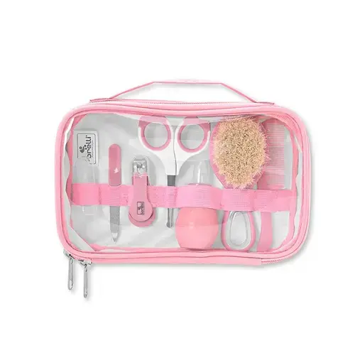 Set de ingrijire bebelusi Lorelli, 7 produse esentiale, 0 luni+, Roz