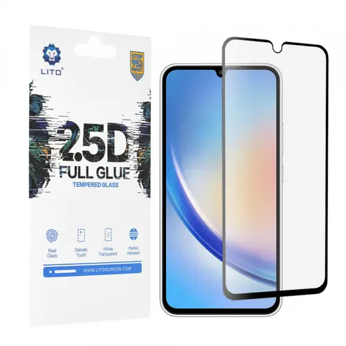 Folie de protectie Ecran Lito pentru Samsung Galaxy A34 A346, Sticla Securizata, Full Glue, 2.5D