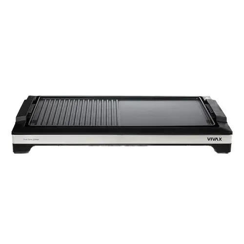 Gratar electric Vivax EG-5010X, 2200 W, Termostat detasabil, Tava curatare detasabila, Suprafata gratar / plita (Negru)