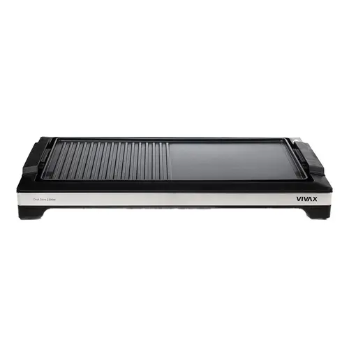 Gratar electric Vivax EG-5010X, 2200 W, Termostat detasabil, Tava curatare detasabila, Suprafata gratar / plita (Negru)