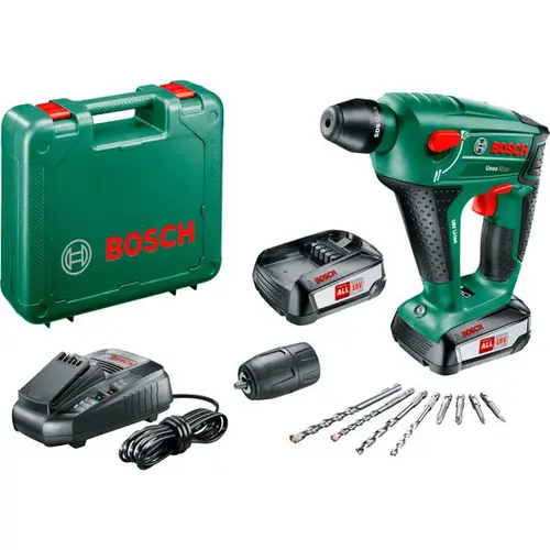 Ciocan rotopercutor cu acumulator BOSCH Uneo Maxx, 18V, 2.5Ah, 2 acumulatori