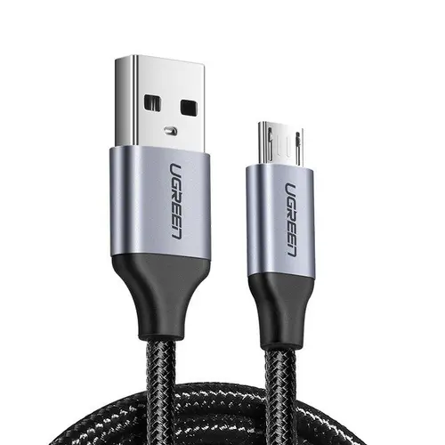Cablu de date UGREEN Quick Charge 3.0, USB - microUSB, 2.4A, 1.5m, Negru