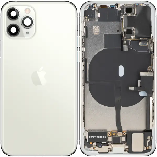 Capac Baterie Apple iPhone 11 Pro, Cu Carcasa Mijloc, Full Parts, Argintiu, Swap