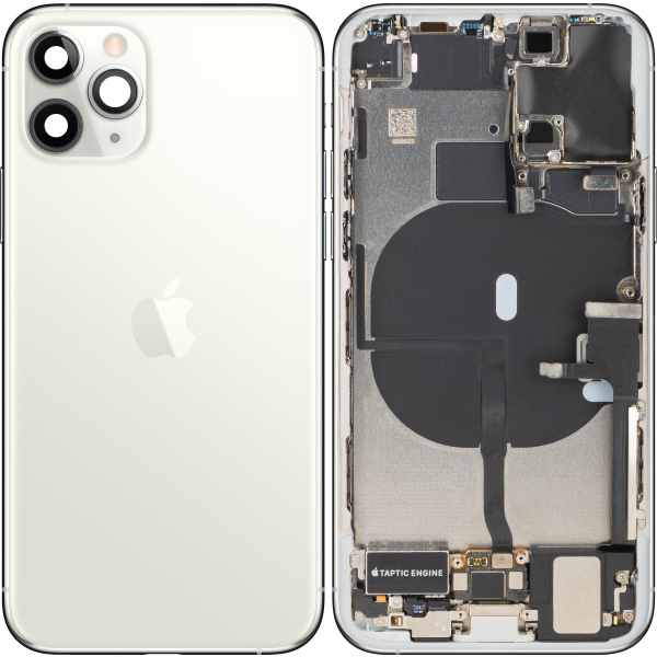 Capac Baterie Apple iPhone 11 Pro, Cu Carcasa Mijloc, Full Parts, Argintiu, Swap