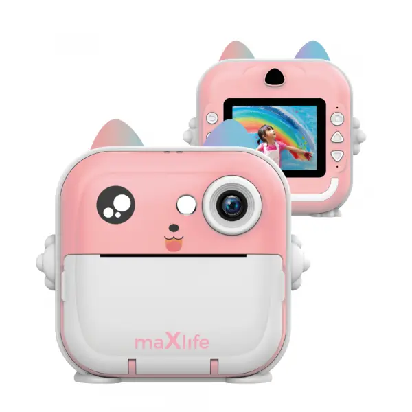 Camera Digitala MaXlife MXPC-100 Kids, cu Imprimanta, Roz