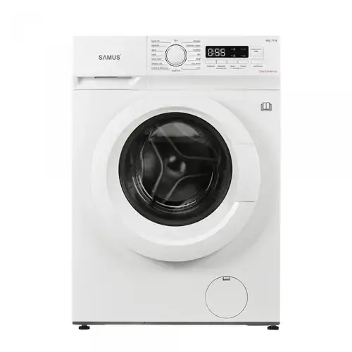 Masina de spalat rufe Samus WSL-7124,7 Kg, 15 programe, 1200 rotatii, Slim, Clasa energetica D, Termostat reglabil, Program ECO 40-60°C, Blocare acces copii (Alb)