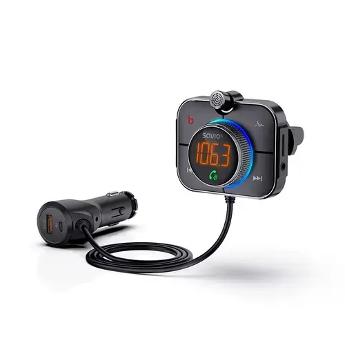 Modulator FM, Bluetooth 5.0, Savio TR-14, Quick Charge 3.0, Power Delivery 3.0, Slot Card microSD, Handsfree Car Kit, Bass Boost