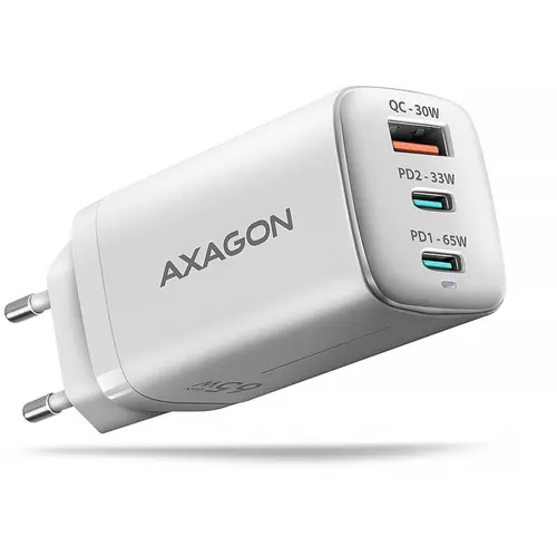 Incarcator retea Axagon ACU-DPQ65W, 65W, 2x USB Type-C, 1x USB Type-A (Alb)