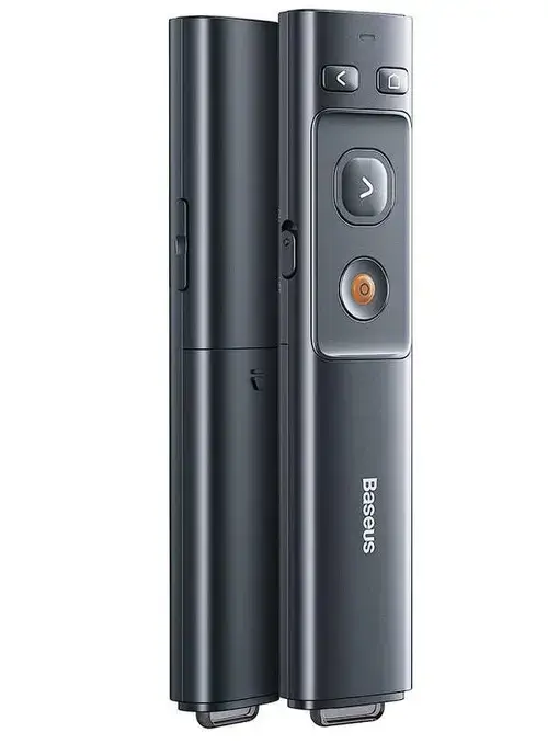 Presenter wireless Baseus, laser 2.4 GHz, max. 100m, fara baterie, Gri