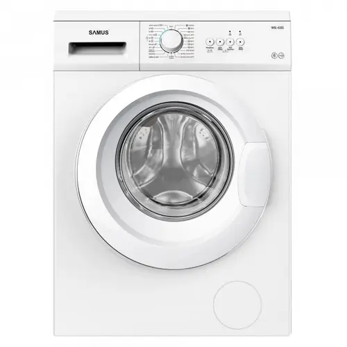 Masina de spalat rufe Samus WSL-6101, 6 kg, Slim, 23 Programe, 1000 rpm, Clasa energetica D, Afisaj cu leduri, Programe rapid 30/45/60, ECO, Spalare cu aburi (Alb)