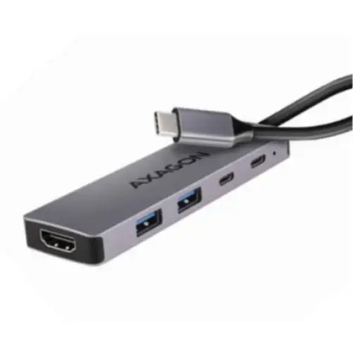 Hub HMC-5H60, USB-C 3.2 Gen 1, 2x USB-A, 4K/60Hz HDMI, PD 100W, 15cm USB-C (Gri)
