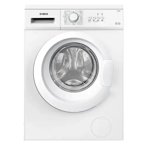 Masina de spalat rufe Samus WSL-5081, 5 kg, Slim, Clasa energetica D, 800 rotatii, 23 programe, Afisaj cu led, Blocare acces copii, Pornire intarziata, Curatare tambur (Alb)